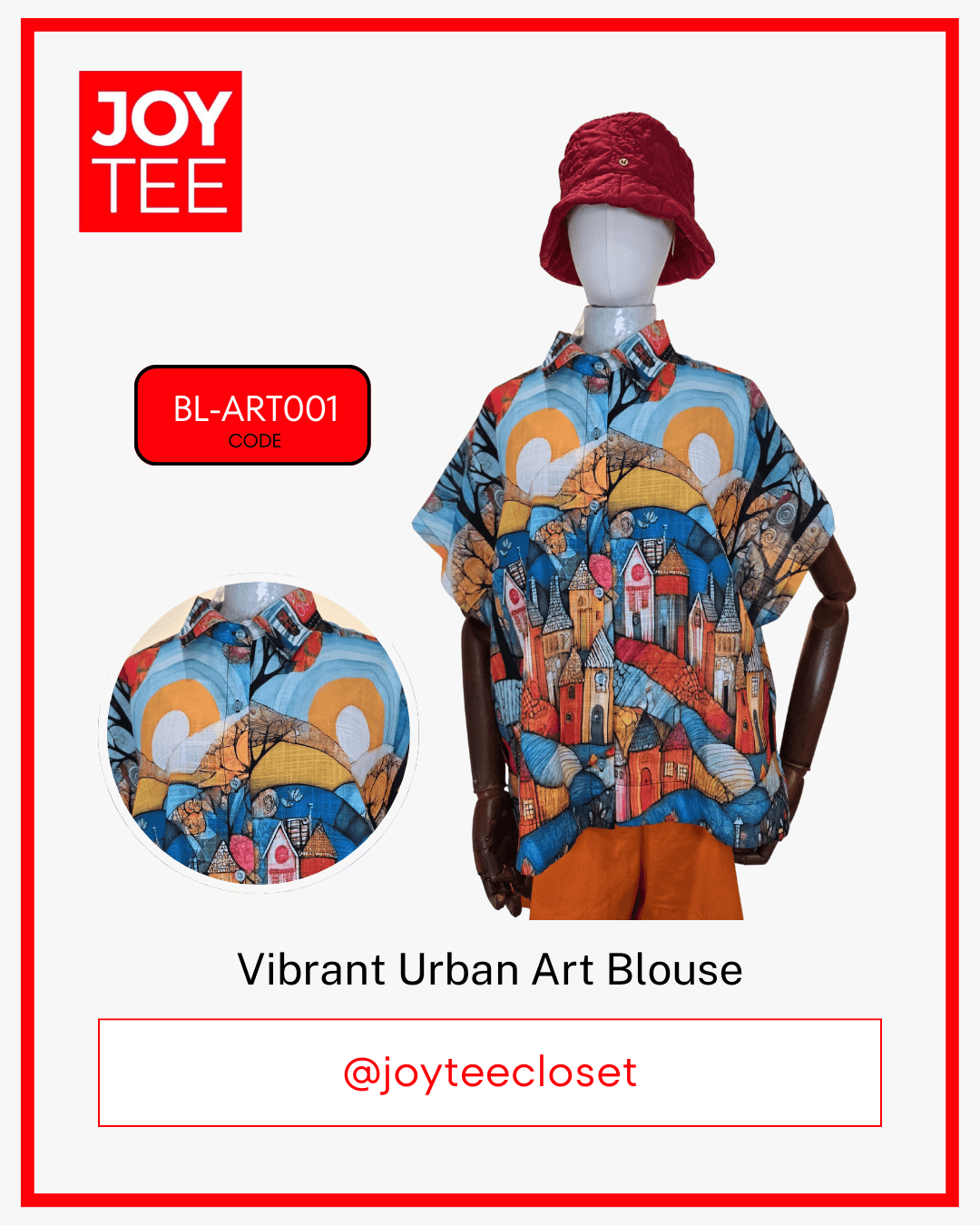Linen Slab Fabric with Print VIBRANT URBAN ART BLOUSE BL-ART001